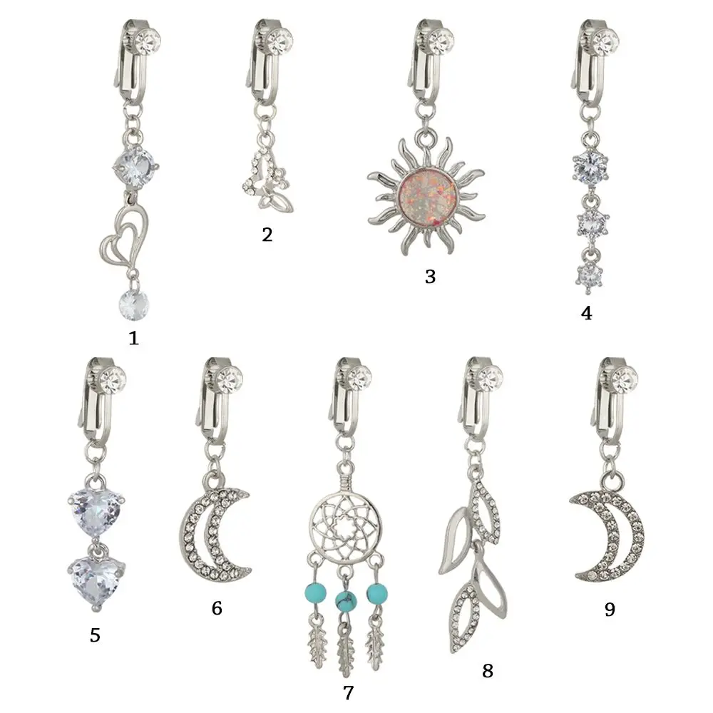 نجمة القلب حلقات السرة الأنف الدائري فو هيئة ثقب المجوهرات وهمية البطن ثقب السرة كليب على حلقات زر البطن