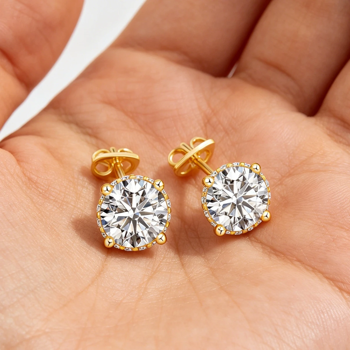 

Серьги-гвоздики из муассанита, 100% прошедшие проверку на алмазном тестере, круглые, женские, из стерлингового серебра 925 пробы, свадебные украшения