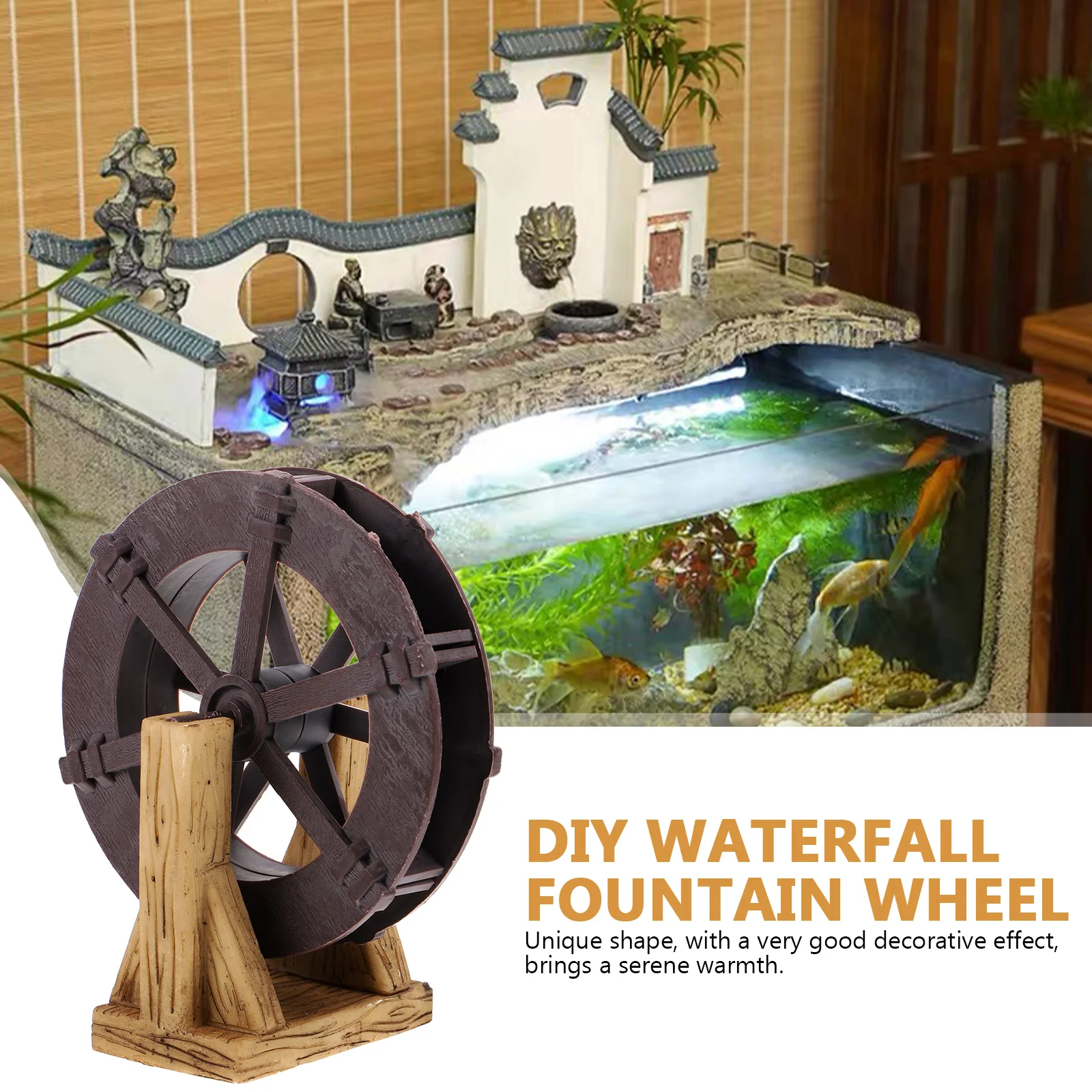

Feng Shui Wheel Water Car Micro Decor Miniature Spinning Running Fountain Replacement Wheels Accessories Layout Hill Rotation