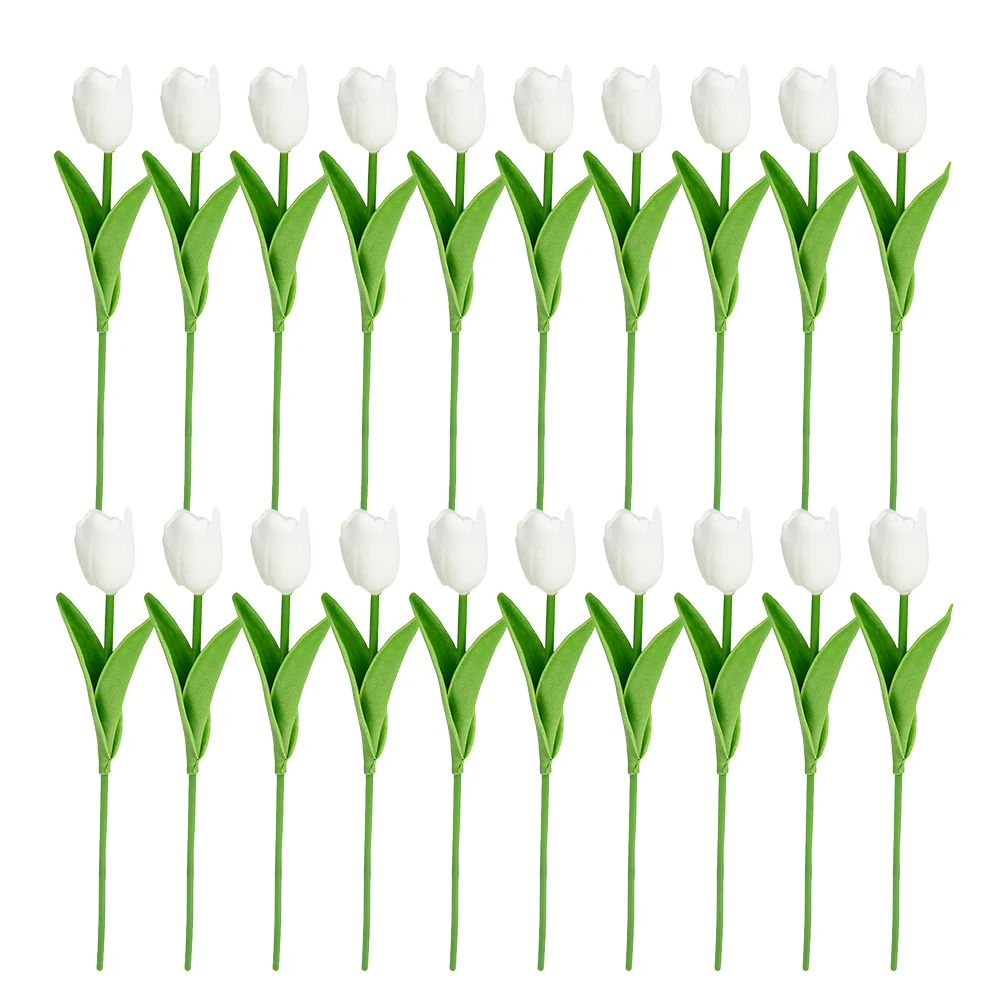 

20 Pcs Simulated Tulip Bouquet Artificial Flower Arrangement Music Tulips Flowers Fake Pvc Decor Bride