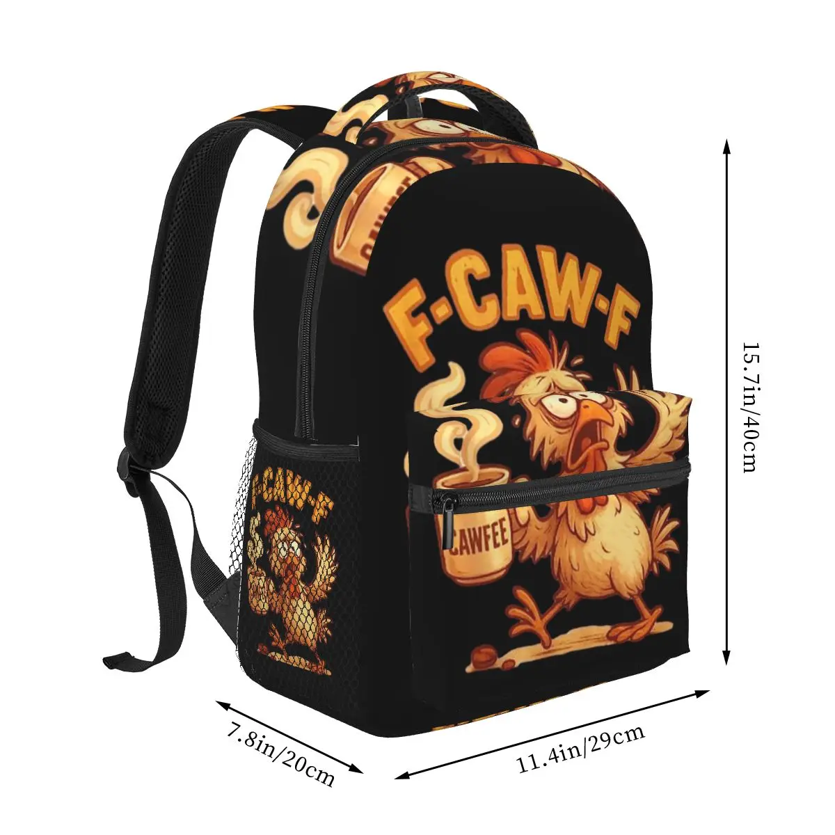 Funny Summer F Caw F Chicken Backpack Student Boys Girls BookBag Kids School Bag Computer Shoulder Bags for Men Women