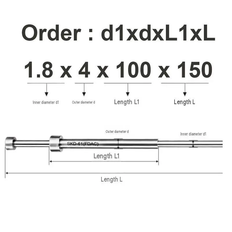 5PCS/20PCS SKD61 Ejector Sleeve Ejector Pin Set 48-52 HRC Mold Accessories Precision Injection Mold Standard Parts