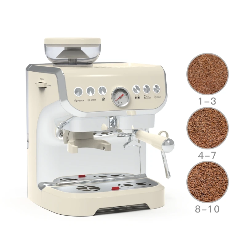 China Commercial Cafetera Semi-Automatic Keurig Milk Frother Expresso Coffee Maker Machine With Grinder