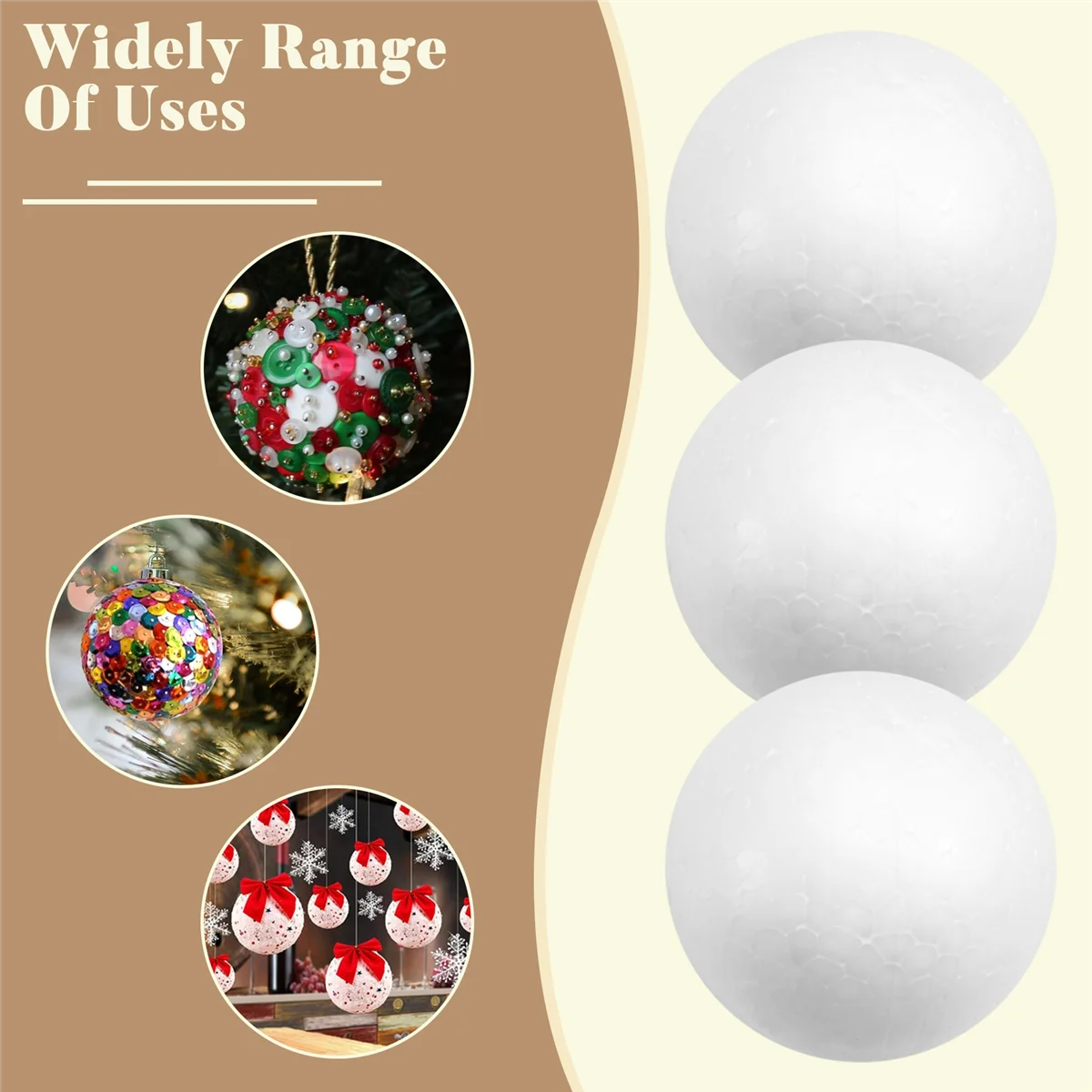 A39M 10 x рождественские украшения, моделирование, ремесло, шарик из пенополистирола, 6 см --- белый