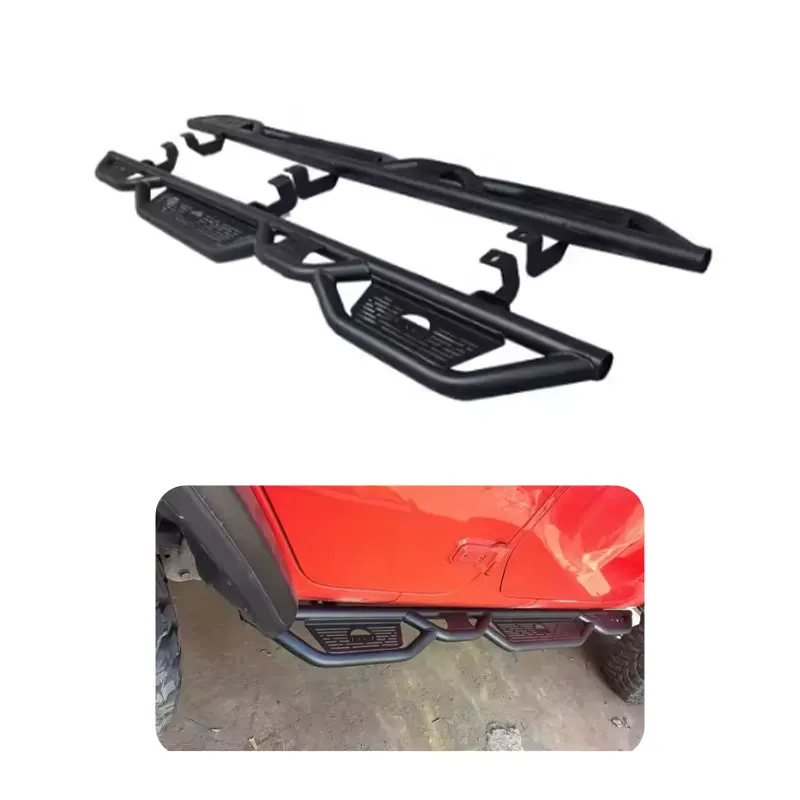 

4x4 Accessories 4 Door Side Pedal Steel Side Step Running Boards for Jeep Wrangler JK JL 07-24custom