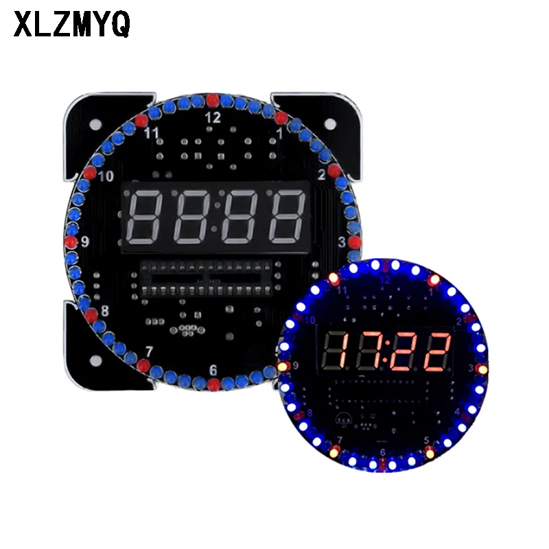 DS1302 DIY Rotating Digital LED Display Module Alarm Electronic Digital Clock Kit 51 SCM Learning Board 5V DS1302 DIY Kit