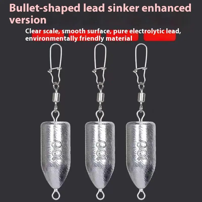 5PCS 10g/15g/20g/25g/30g/40g/50g/60g Lead Sinker Concave Bottom Roadrunner Tapering Sinkers Fishing Connector Tackle