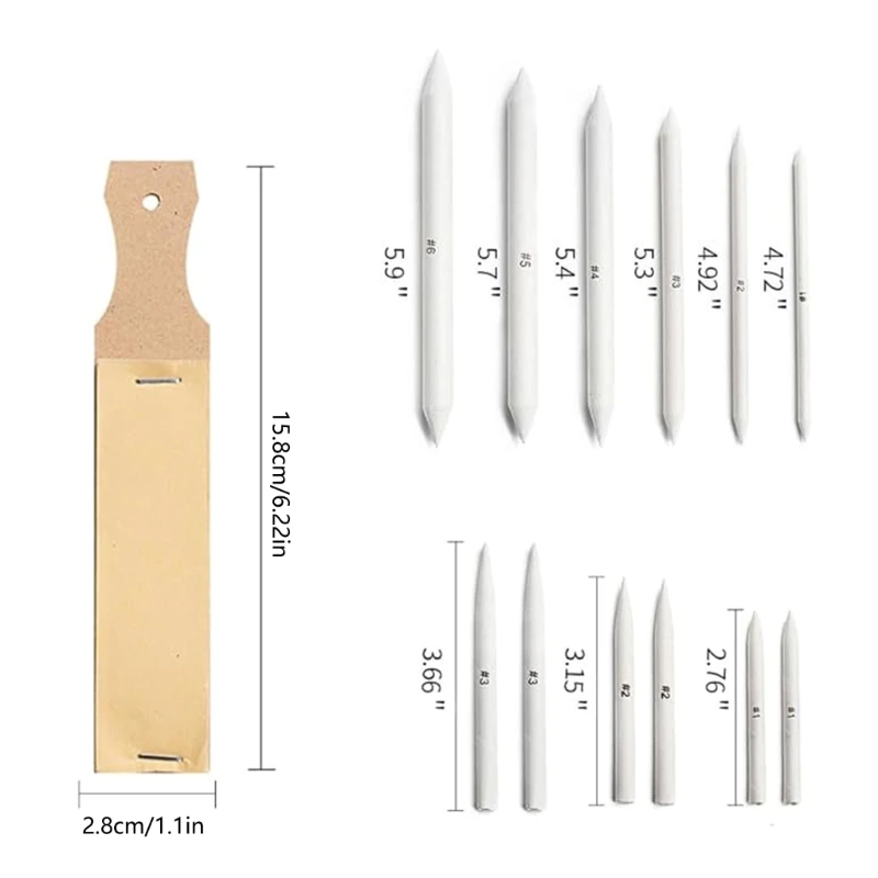 13/20 Buah Alat Gambar Sketsa Seniman Berbagai Ukuran Memadukan Tunggul Tortillion