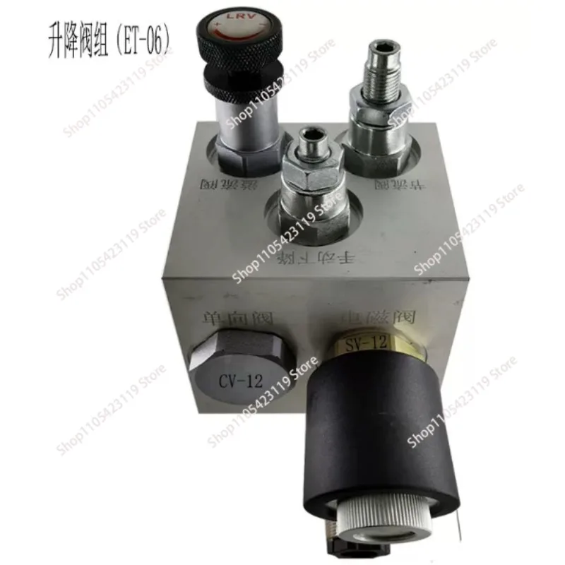 Hydraulic lift cargo elevator valve group hydraulic block ET06 regulating valve ET03 hydraulic pump station check valve DC24V