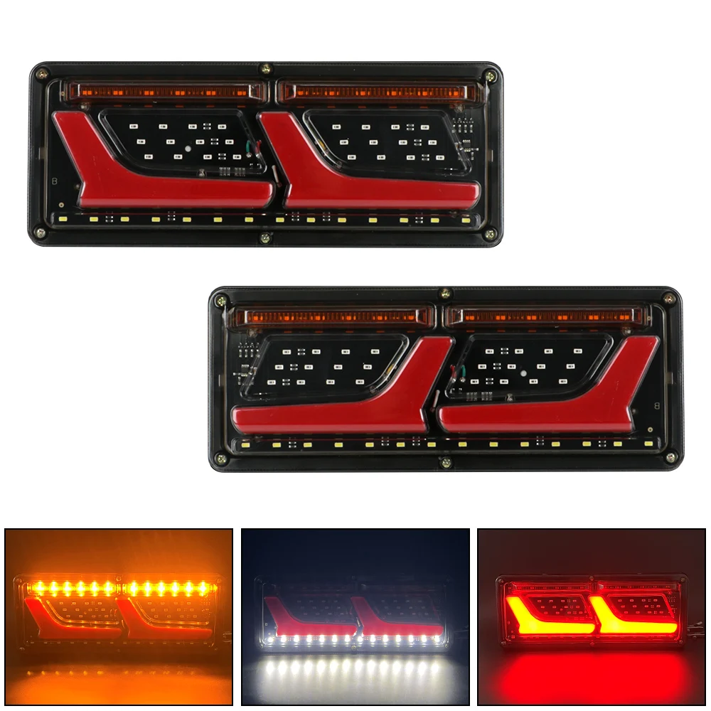 

24V For Trailer Car Truck Warning Lights Truck LED Tail Light Waterproof A Pair Turn Indicators Rear Brake Stop Lamp