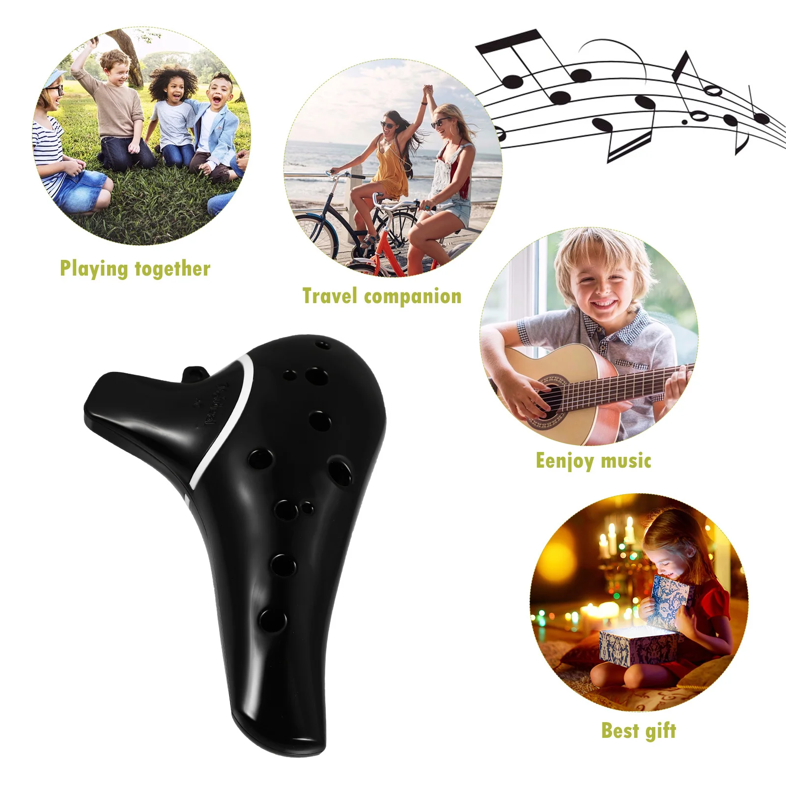 

Ocarina Classic Whistle Beginner Alto Portable Ceramic Flute 12-Hole Musical Instrument