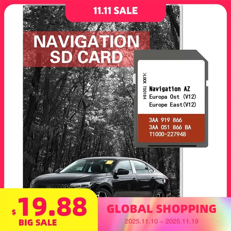 

for VW Tiguan (5N) from 2007 to 2018 Map Cover Montenegro Moldova Czech SD MEMORY Flash Card