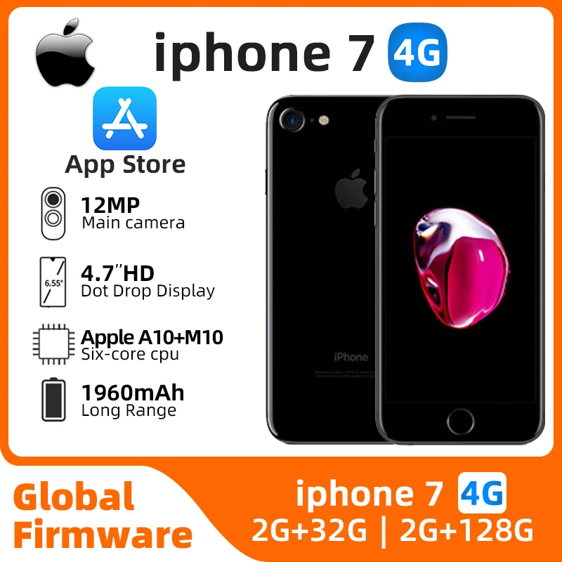 Apple iPhone 7 Quad Core 4G LTE Used Mobile Phone 32GB/128GB ROM 4.7