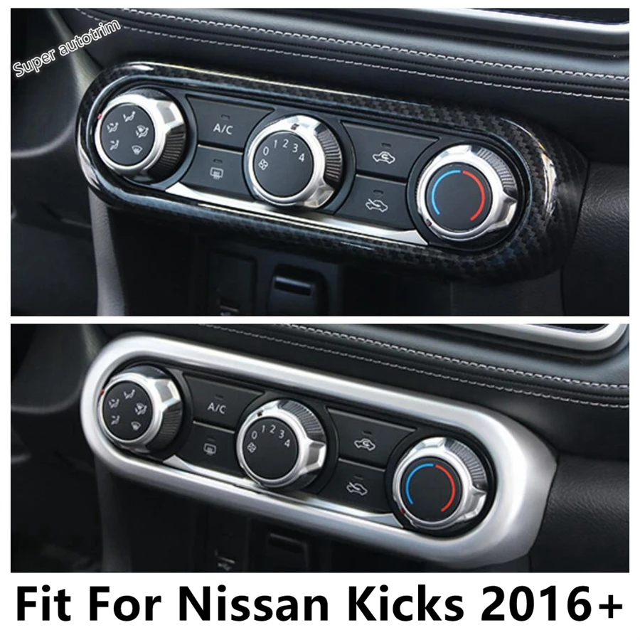 

Central Control AC Air Conditioning Knob Switch Panel Cover Trim For Nissan Kicks 2016 - 2024 Carbon Fiber Accessories Interior