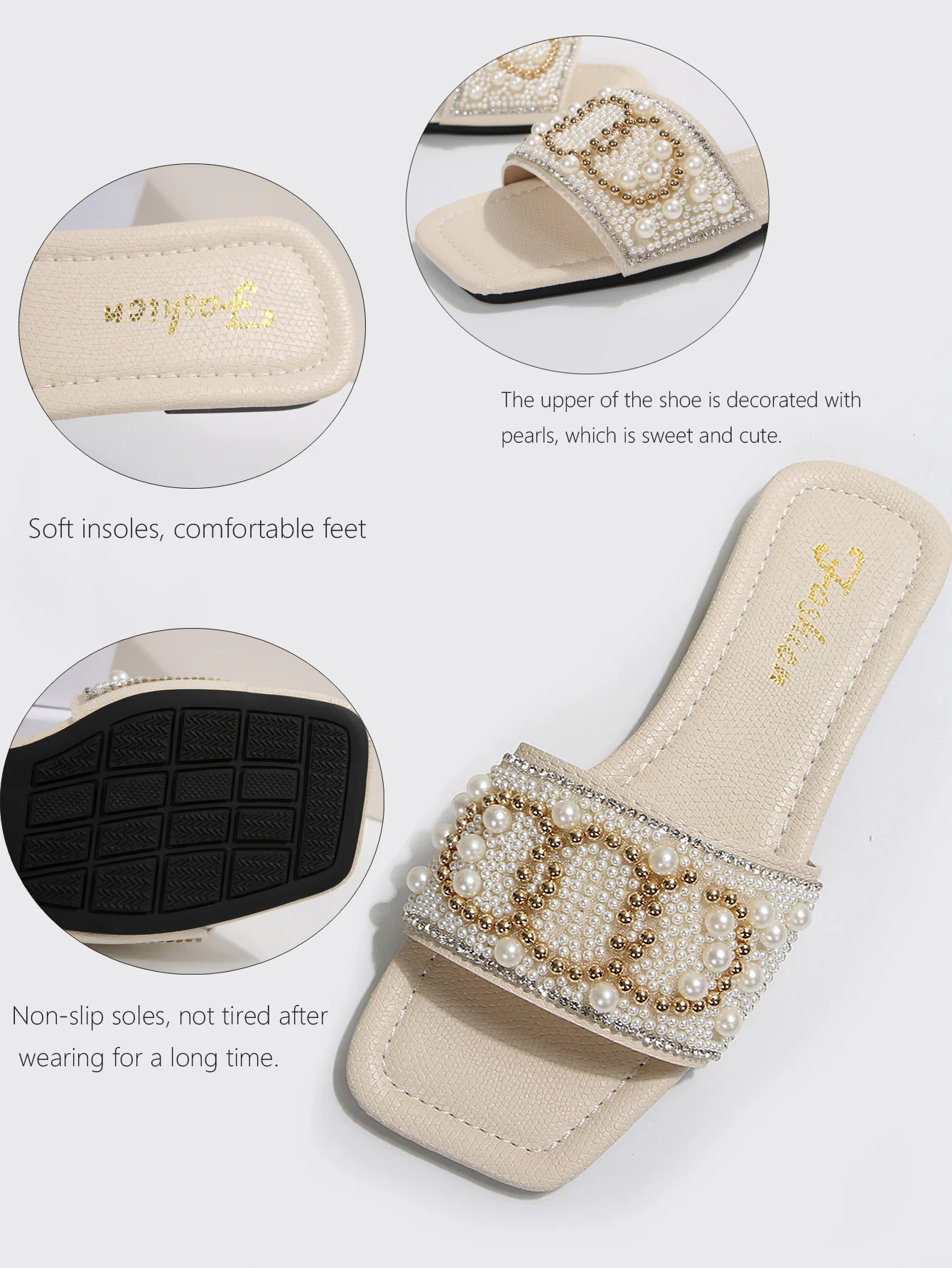 New Fashionable Summer Sandals for Women, Slip-On Slippers, Party Birthday Gift, Solid Color Outdoor Casual Shoes, Simple and Elegant Flat Beach Slippers, Easy to Match, Comfortable for All-Day Wear at Home and Outdoors view 5