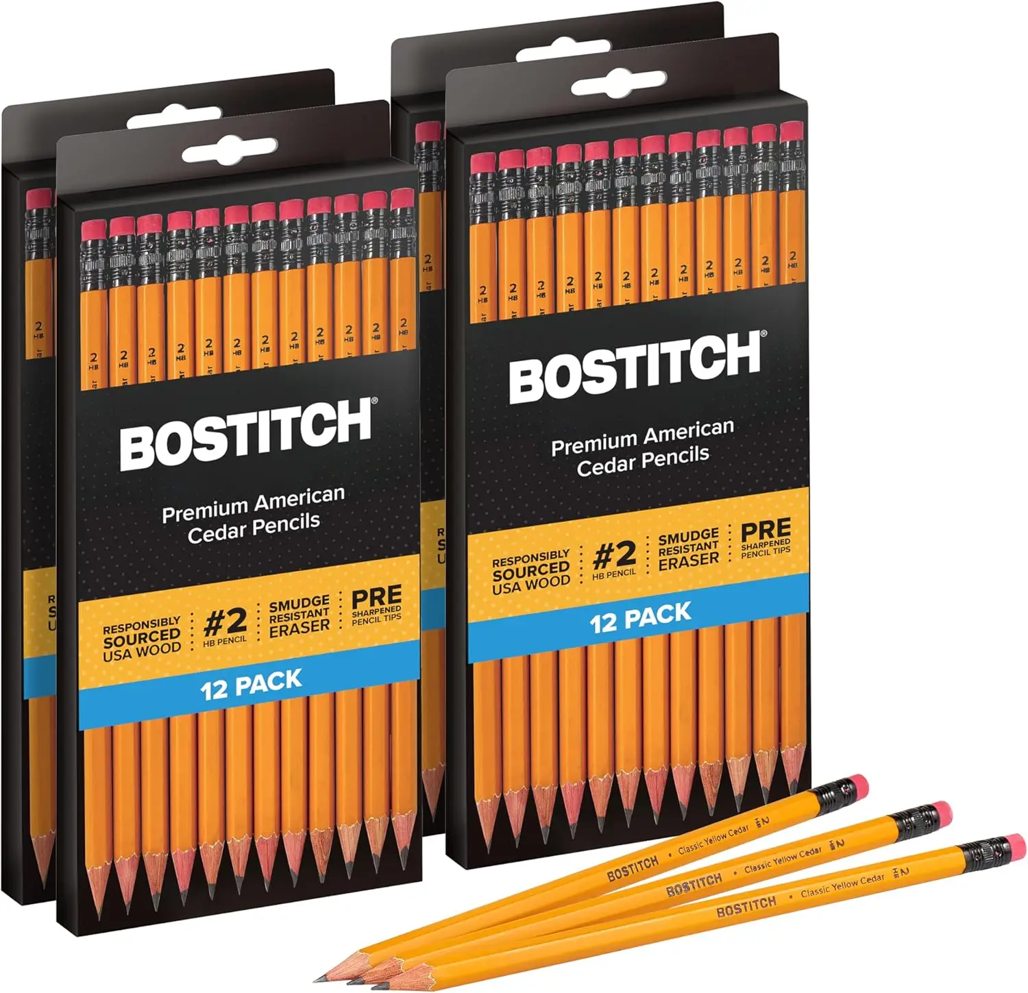 

Premium #2 Pencils, American Cedar Wood, Pre-Sharpened, HB Graphite, 48-Pack for Smooth Writing
