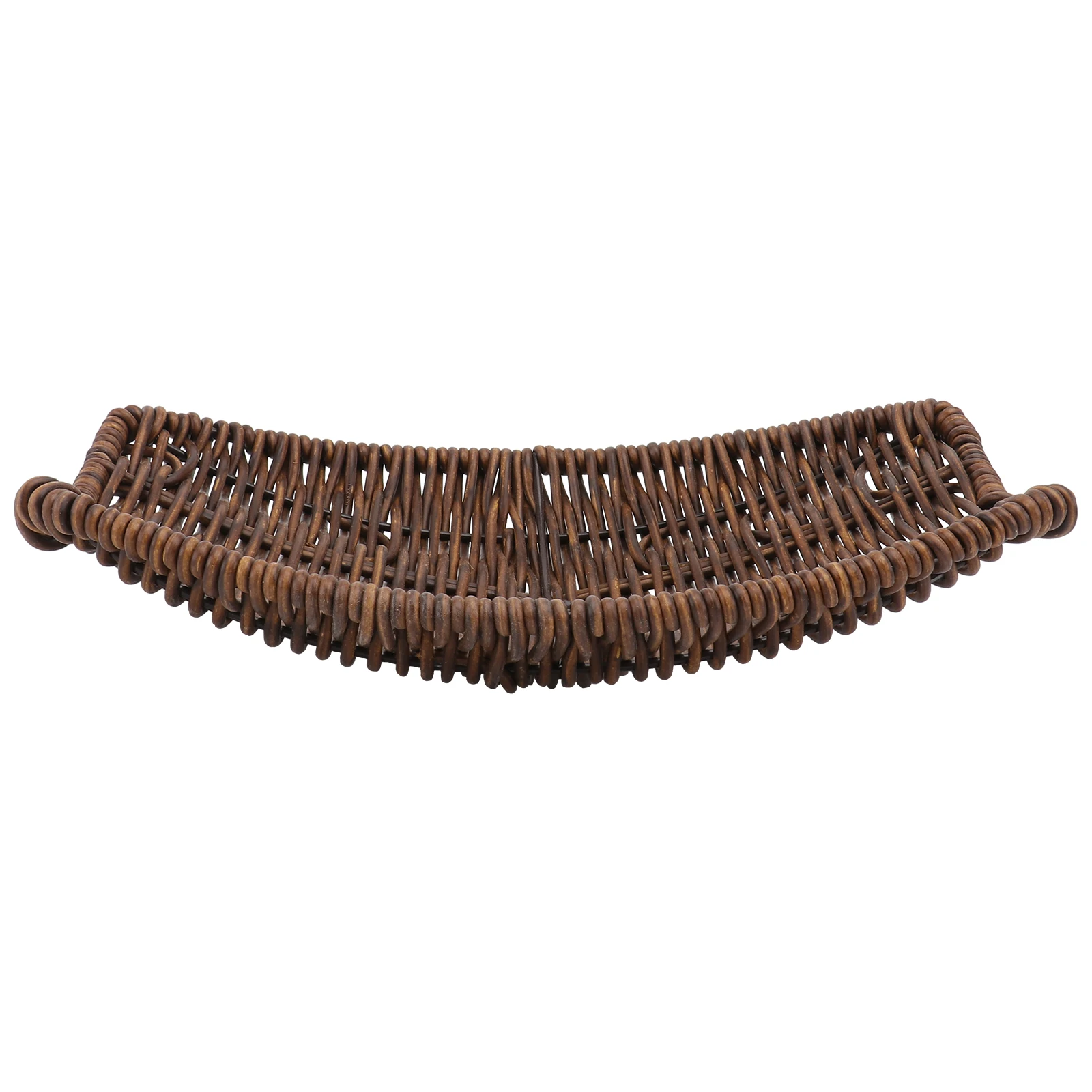 

Woven Hamper Imitation Rattan Fruit Basket Material Multi purpose Storage Bread Snacks Basket Home Decor Plastic