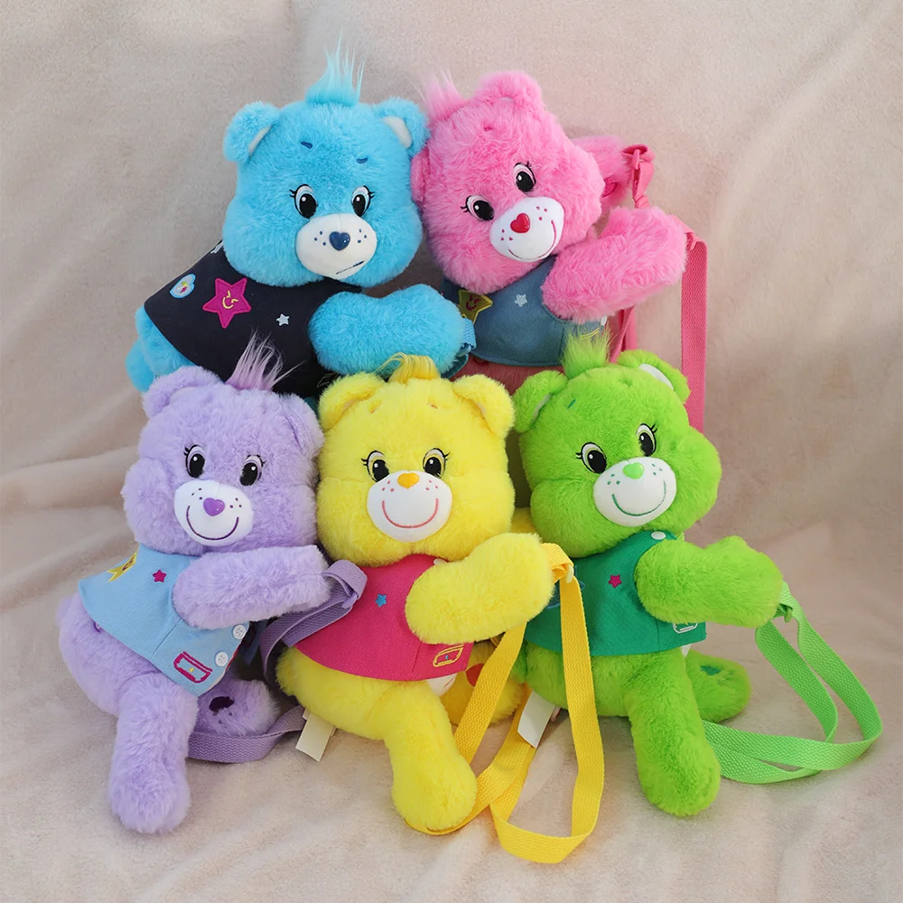 Care Bears 30cm Plush Crossbody Bag Cartoon Stuffed Doll Backpack Soft Storage Purse Kawaii Shoulder Bag for Girls Holiday Gift