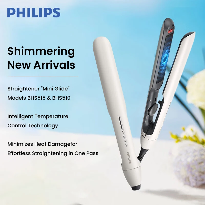 El rizador y alisador de pelo Philips calienta rápidamente en 30 segundos Diseño de punta antiescaldaduras Pantalla de temperatura Placas extendidas