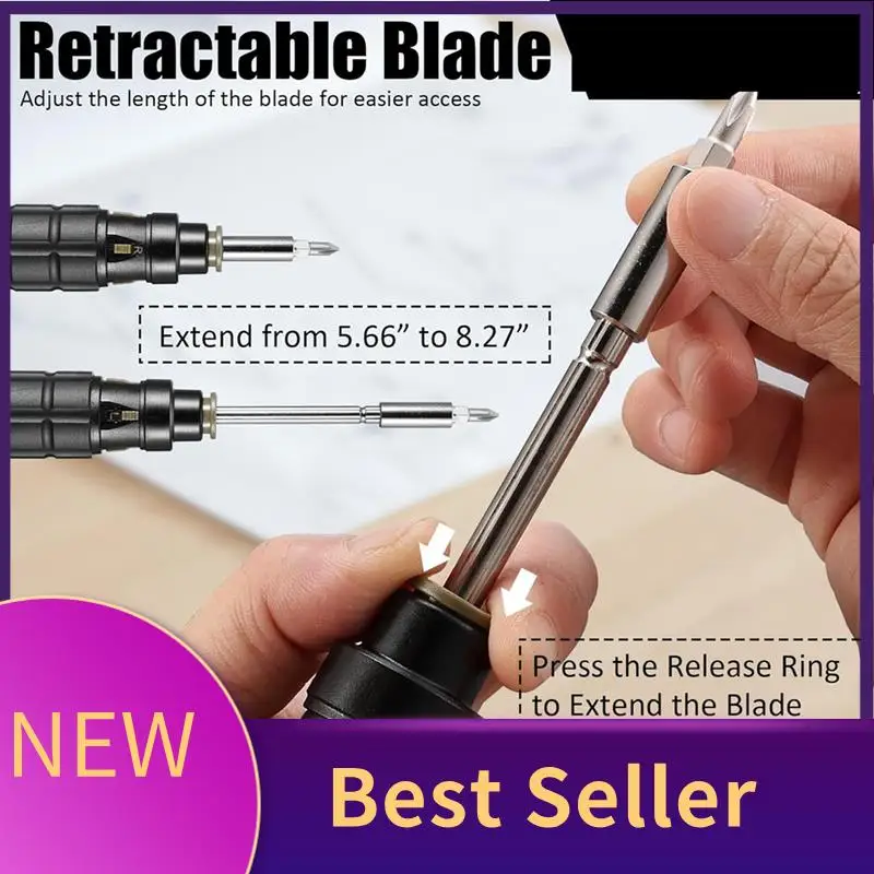 

ABHI-10-In-1 Multibit Ratchet Screwdriver, With Phillips/Slotted/Torx/Hex Bits And 1/4-Inch Nut Driver,With Belt Pouch