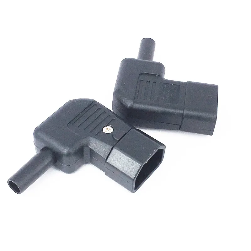 1PCS High Quality IEC 320 C14 90 Degree Angled Rewirable Connector Male Plug Adapter