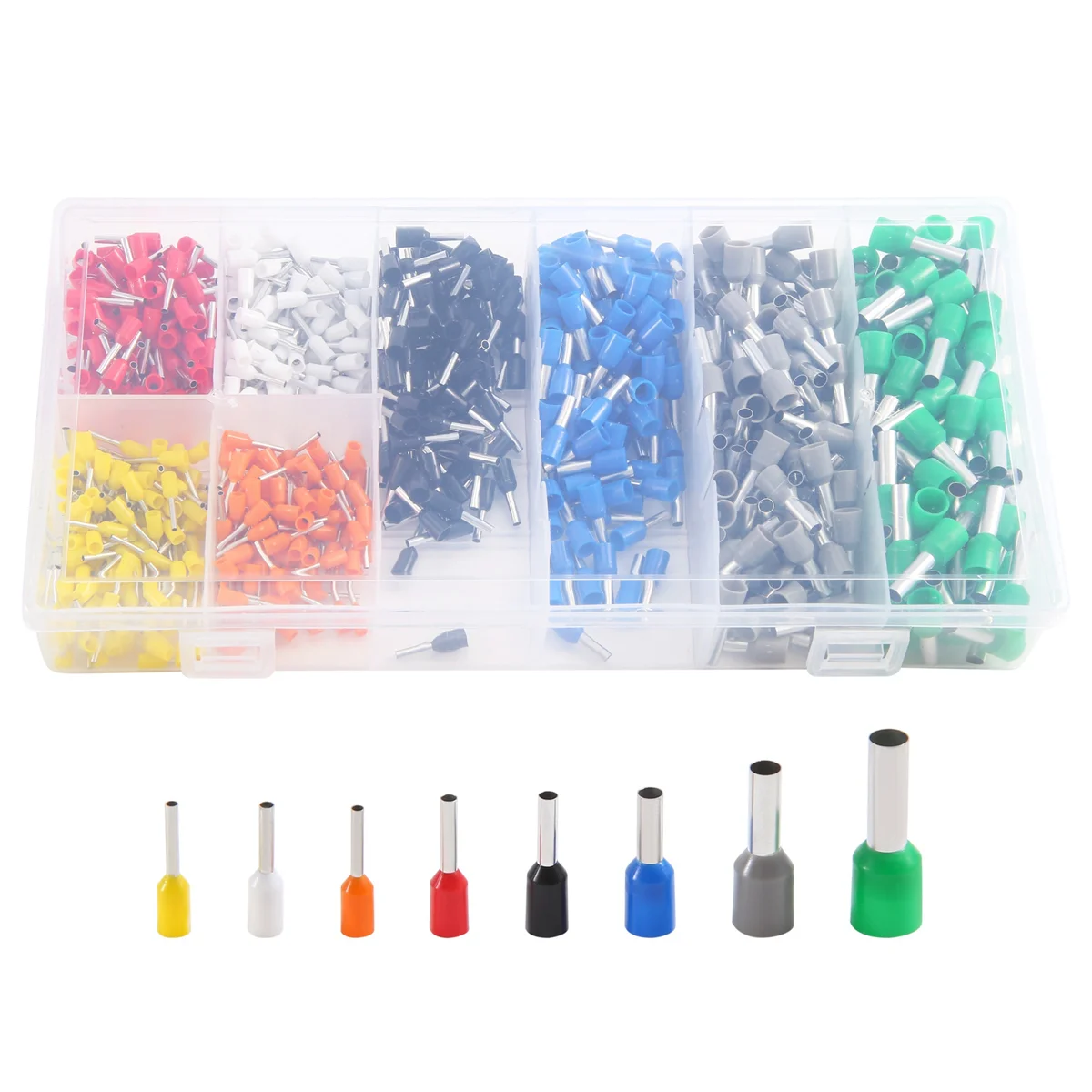 JUF-800 PCS Ferrules kit, Wire Ferrules Crimp Connector, Insulated Cord Pin End Terminal AWG 22-10 Kit ,Great Assortment