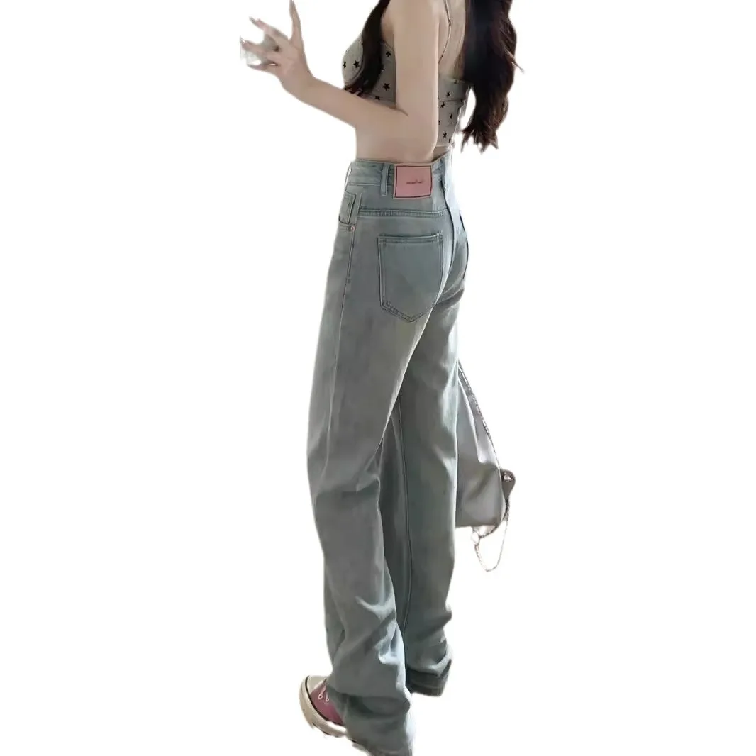 กางเกงยีนส์ทรงบอยเฟรนด์ ขากว้าง ทรงเรโทร Y2K แฟชั่นวินเทจ ยุค 2000  สไตล์เกาหลี สำหรับผู้หญิง  ใส่สบาย ทรงหลวม ไซส์ใหญ่