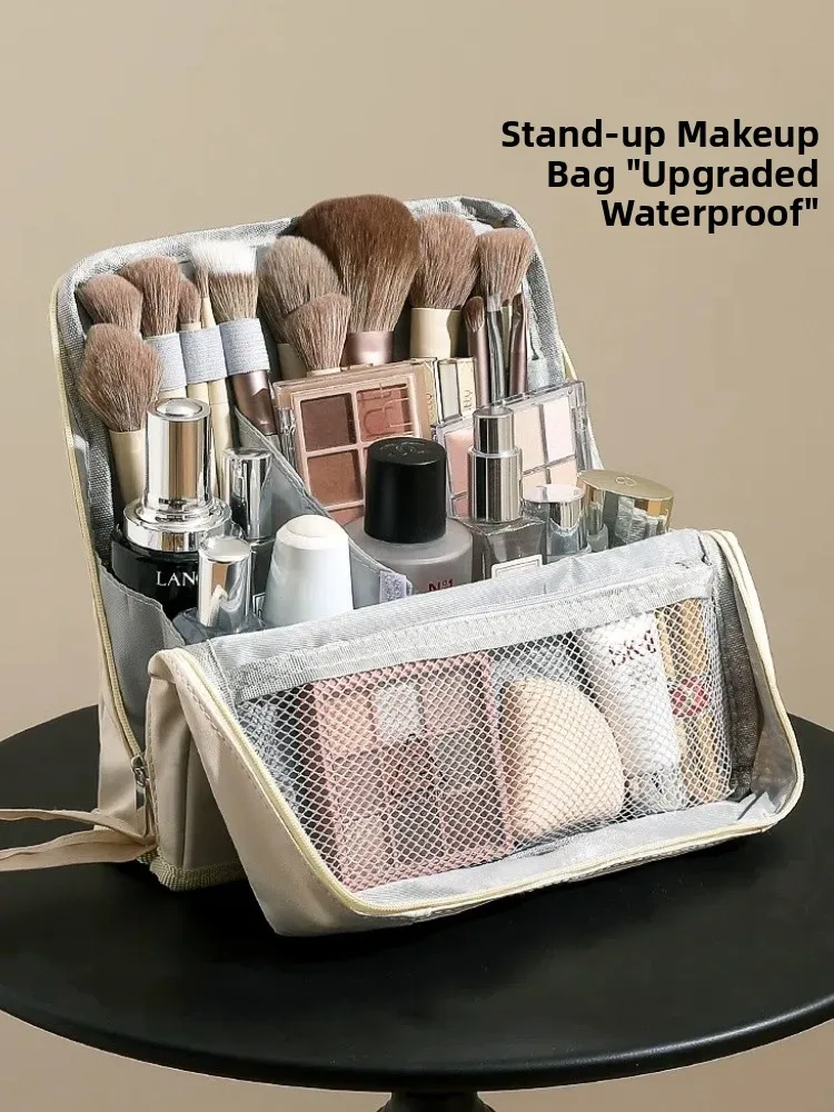 

Новая портативная дорожная косметичка-органайзер 2026 года, водонепроницаемая вертикальная сумка для косметики и карандашей