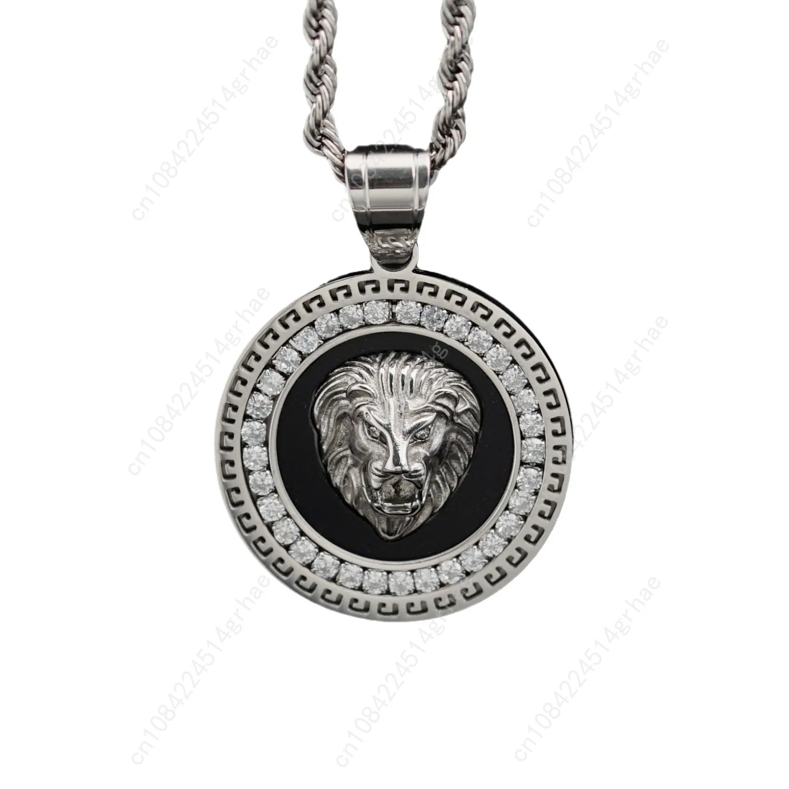 Hip Hop Gold Color Plated Iced Out Micro Pave Cubic Zircon Lion Head Pendant Necklace Charm For Men Jewelry Gifts