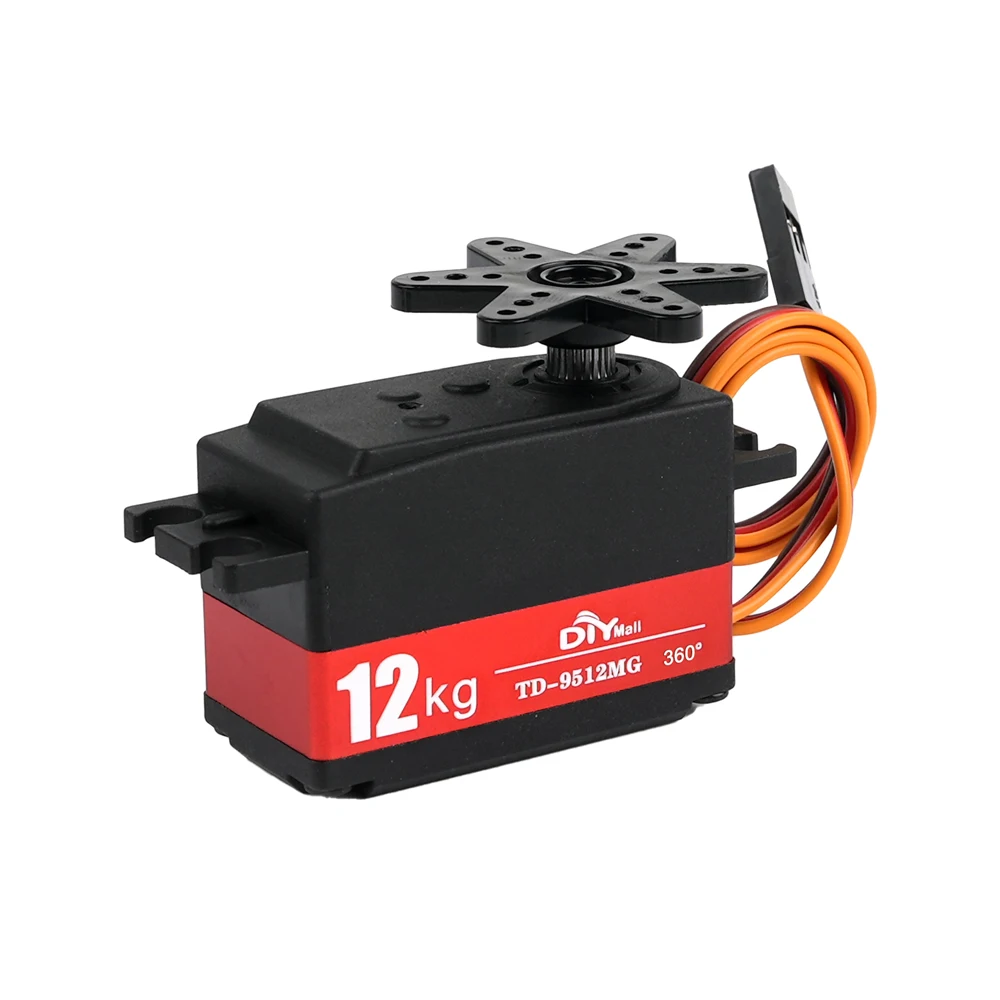 Servo metal digital de perfil bajo de cuerpo corto de 12 kg 180/270/360 °   Para Arduino RC Car Drift 1:10 1:12 Brazo robótico de ala fija