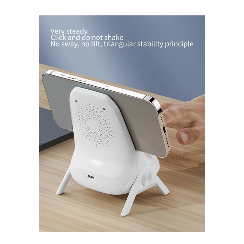 1Set Wireless Fast Charger Wireless Amplification Mobile Phone Tablet Bracket New Small Chair 15W