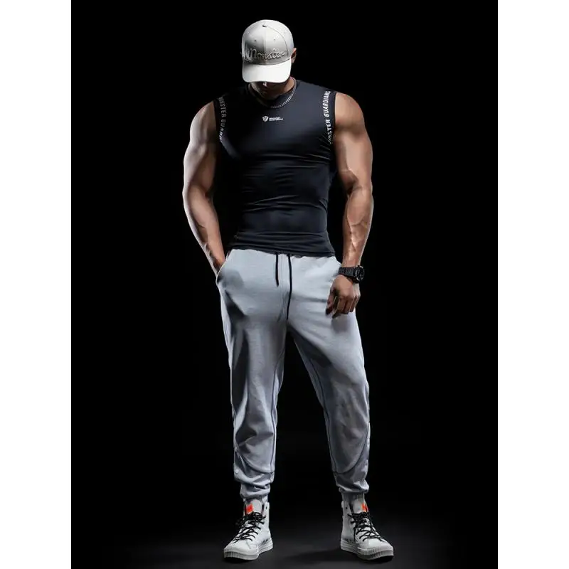DROZENO Men's Sleeveless Sports Tight Vest Summer Lightweight Breathable Stretch Compression Fitness