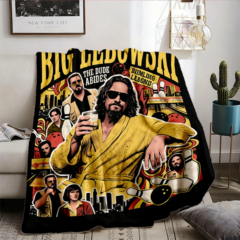 The Big Lebowski Comfy Blanket, 90s Cult Classic Comedy Movie Graphic Flannel Blanket