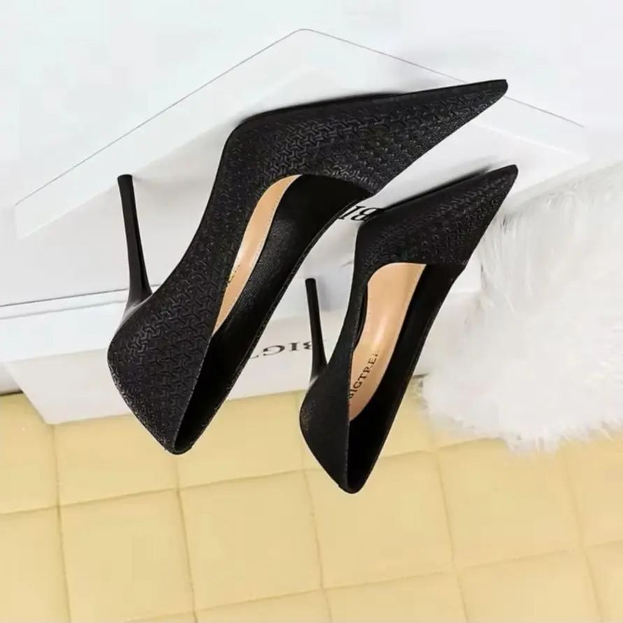 

Обувь BIGTREE, новинка 2023 года, женские туфли-лодочки, дизайнерские туфли на высоком каблуке с тиснением, модная женская обувь для вечеринок, женские туфли на шпильке 10 см