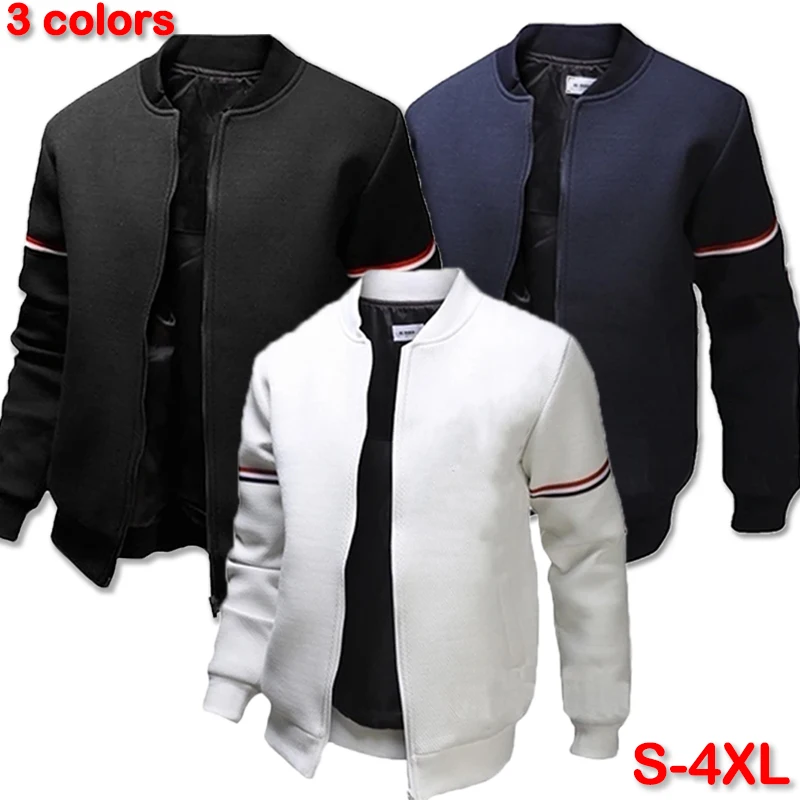 

New men's jacket for daily autumn and winter, stand up collar, regular style top, sports long sleeved baseball jacket