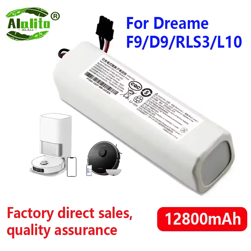 Robotic Vacuum Cleaner Replacement Battery For Dreame F9 D9 L10 Pro Plus RLS3 RLS5 RLS5L RLS5D Part Original 14.4V 12800mAh