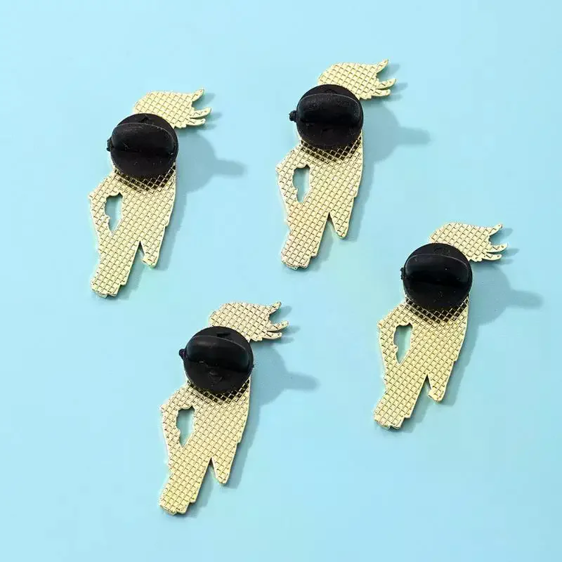 1/4Pcs Colorful Parrot Metal Badge Enamel Bird-shaped Brooch Waist-cinching Fixed Bag Decor Clothing Accessory Fashion Jewelry