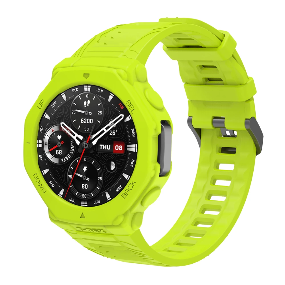 1Set Silicon Replacement Strap Wristband + Silicone Case Cover Protective Skin For Huami Amazfit T-Rex 3 T-Rex3 Smartwatch Guard