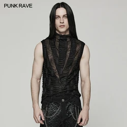 Punk Rave Sexy Men's Goth sharp teeth vest Top WT777