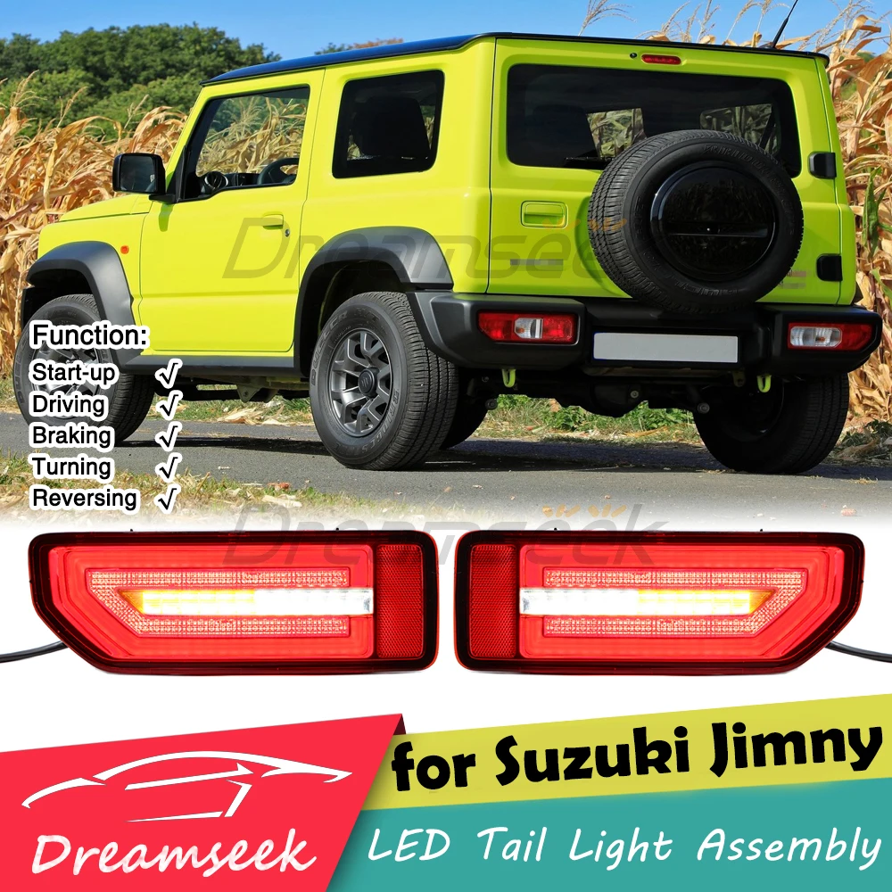 LED Tail Light Assembly for Suzuki Jimny JB64W JB74W 2019-2023 Rear Lamp Driving Reverse Brake Lamp w/ Turn Signal Red