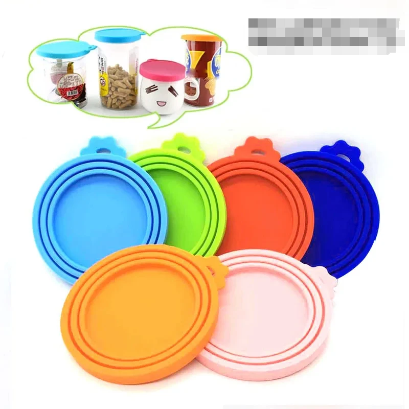 Silicone Canned Lid Sealed Feeders Food Can Lid For Puppy Dog Cat Storage Top Cap Reusable Cover Lid Health Pet Daily Supplies