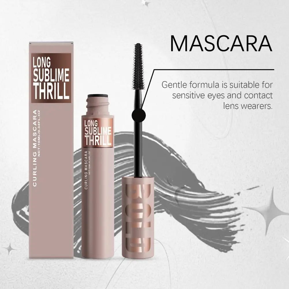 10ml Waterproof Curling Mascara Slim Curly Eye Black Thick Long-lasting Non Smudging Eye Black Natural Makeup Look Eye Black