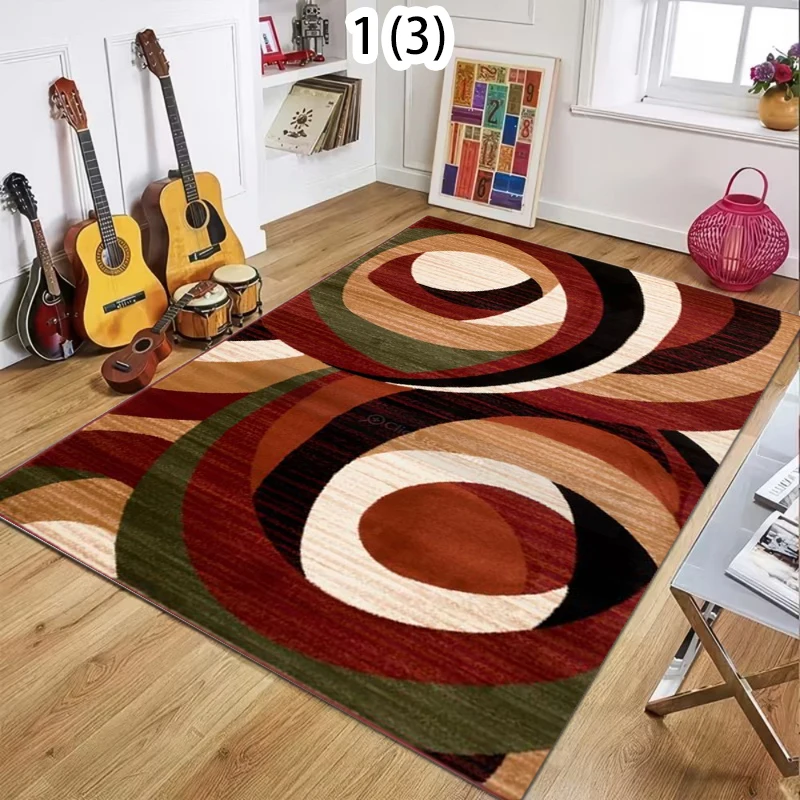 Geometric Carpet Bedroom Retro Carpet Charcoal Anti Slip Carpet Geometric Pattern Bohemian Style Kitchen Restaurant Carpet