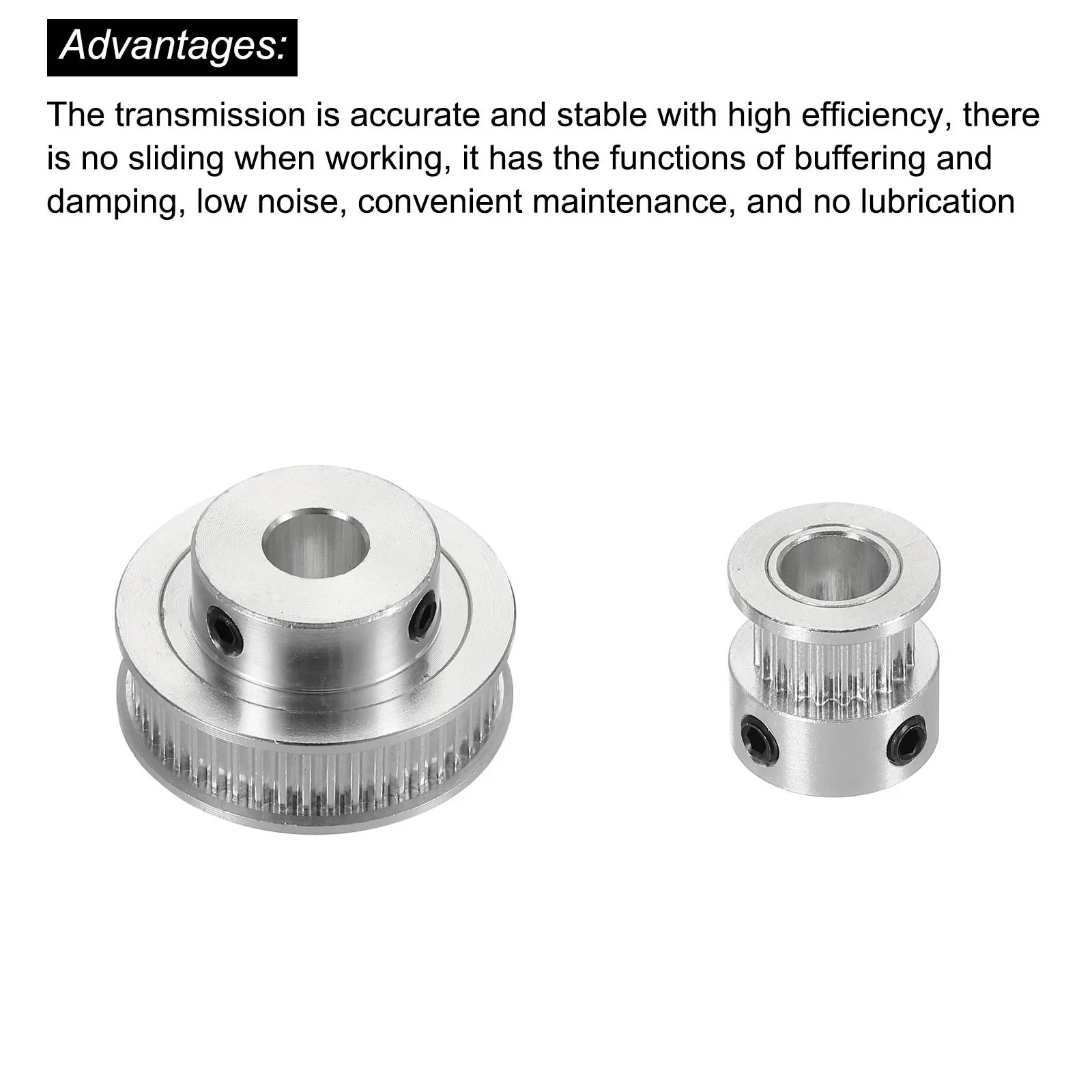 Timing Pulley Package 20T and 48T 8mm Bore with 200mm Belt and Wrench Compatible with 3D Printers CNC Machines and Lathes