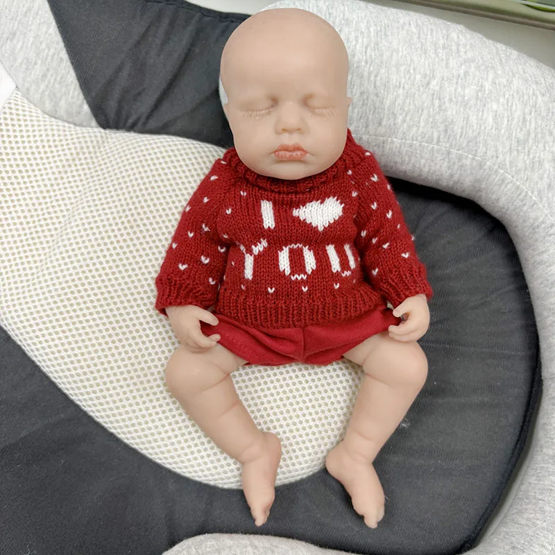 Boneca Reborn Loulou de 10'' com Pintura 3D Realista, Silicone Sólido Platina Super Macio, Flexível e Elástico de Alta Qualidade com Veias Visíveis