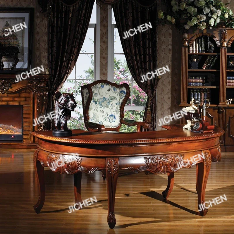 

JC Room Luxury Antique Furniture Set Table Chair Set Escritorios Para Computadora Standing Desk Office Table Office Desks