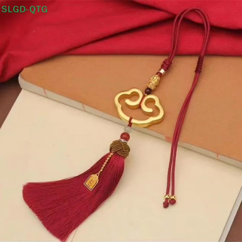 NEW Chinese Style Cloud Shaped Lock Tassel Hanging Ornament Car Rearview Mirror Pendant Home Hanging Decoration Festival Gifts