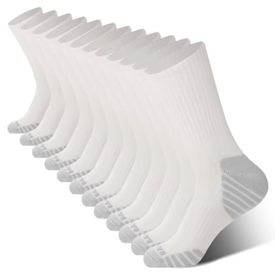 

Men's Crew Socks Athletic Running Sports Socks Cushioned Moisture Wicking Breathable Arch Support 6 Pack for Indoor