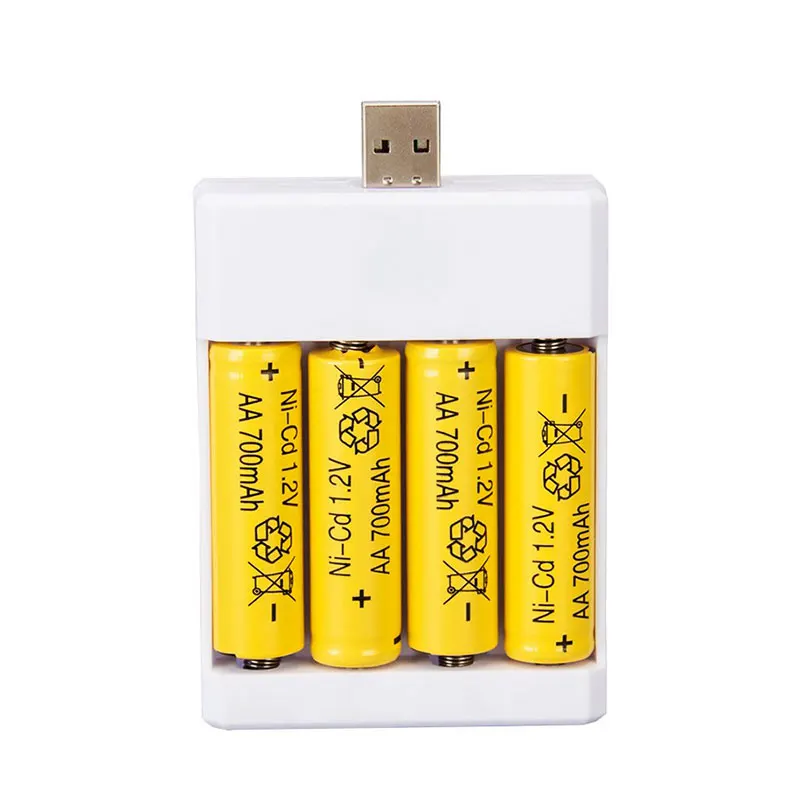 Зарядное устройство с 2/3/4 слотами USB, AA AAA, Ni-MH/Ni-Cd аккумуляторные батареи, портативное зарядное устройство, легкое Универсальное зарядное