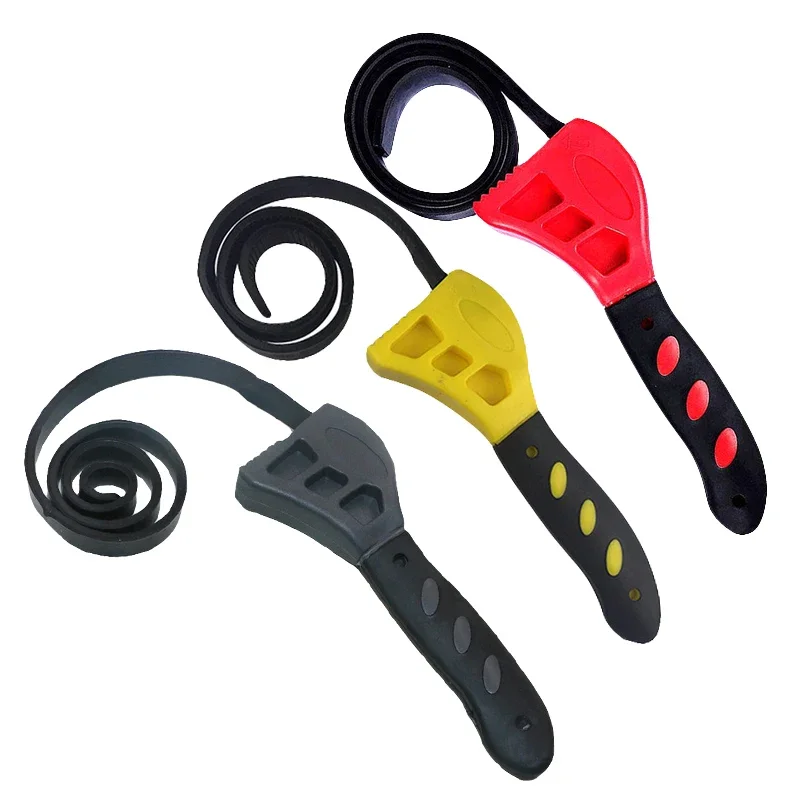 50cm Wrench Universal Multi Tool Pipeline Adjustable Spanner Rubber Strap For Any Shape Opener Car Repair Home Tools